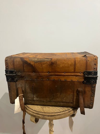 1800's Leather Train Trunk