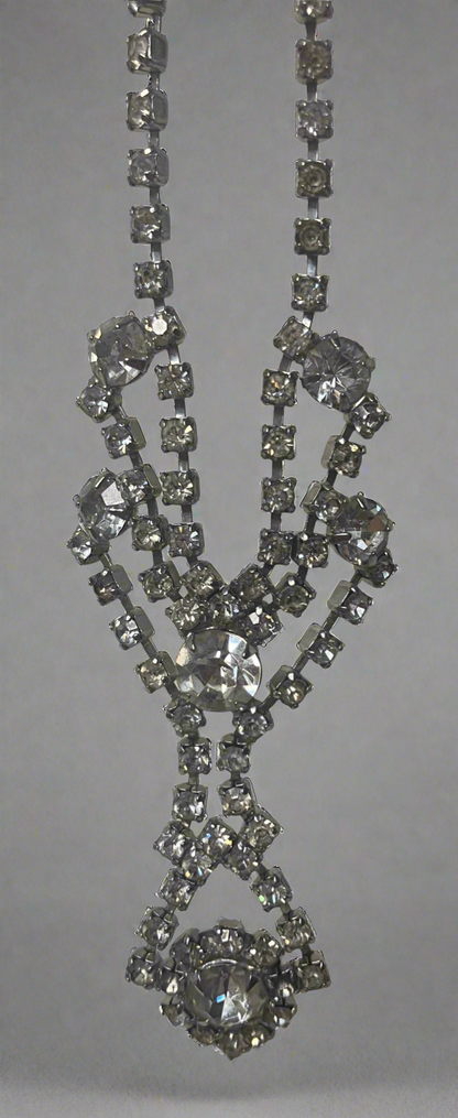 Vintage Rhinestone Bib Necklace