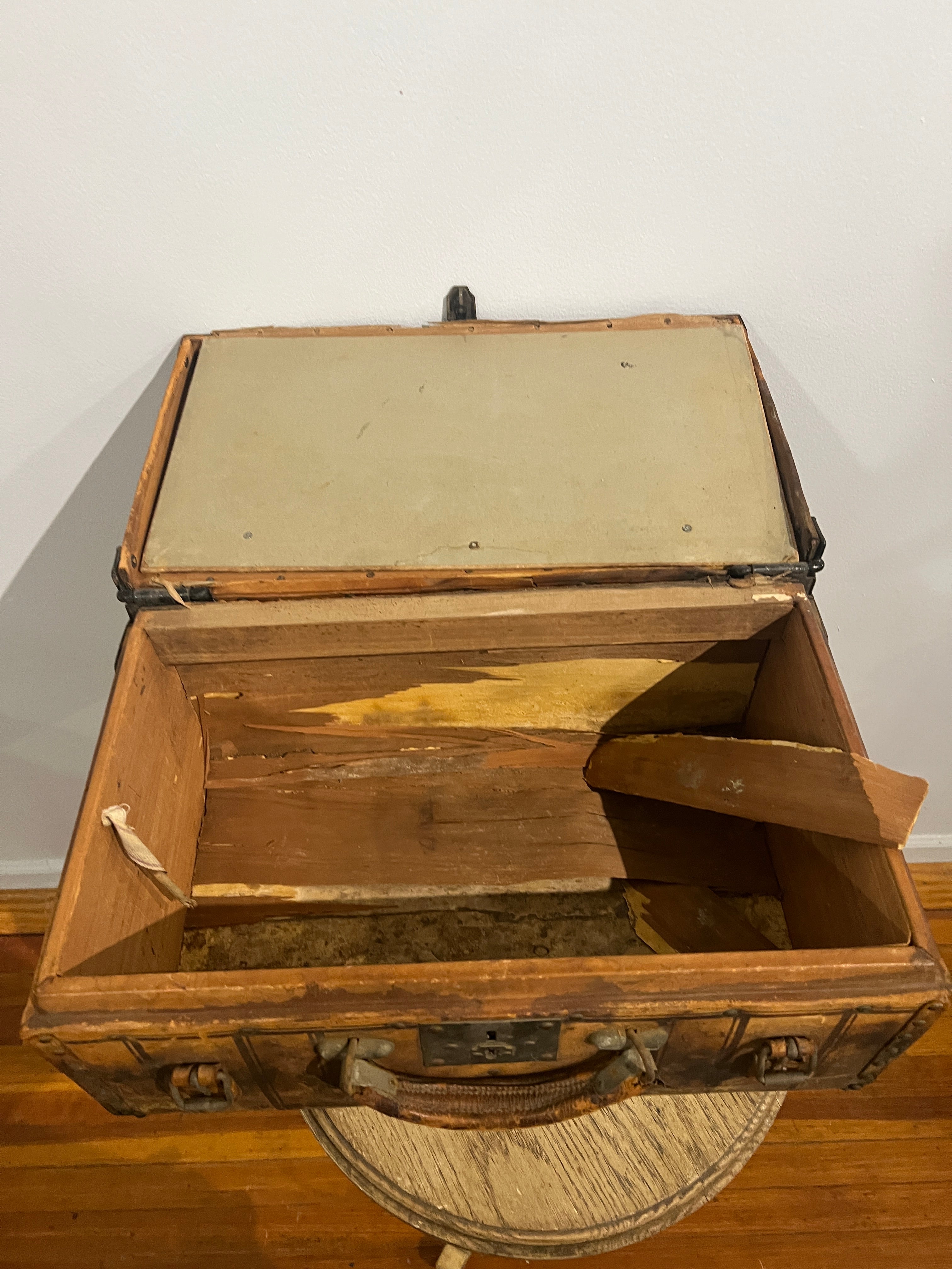 1800's Leather Train Trunk