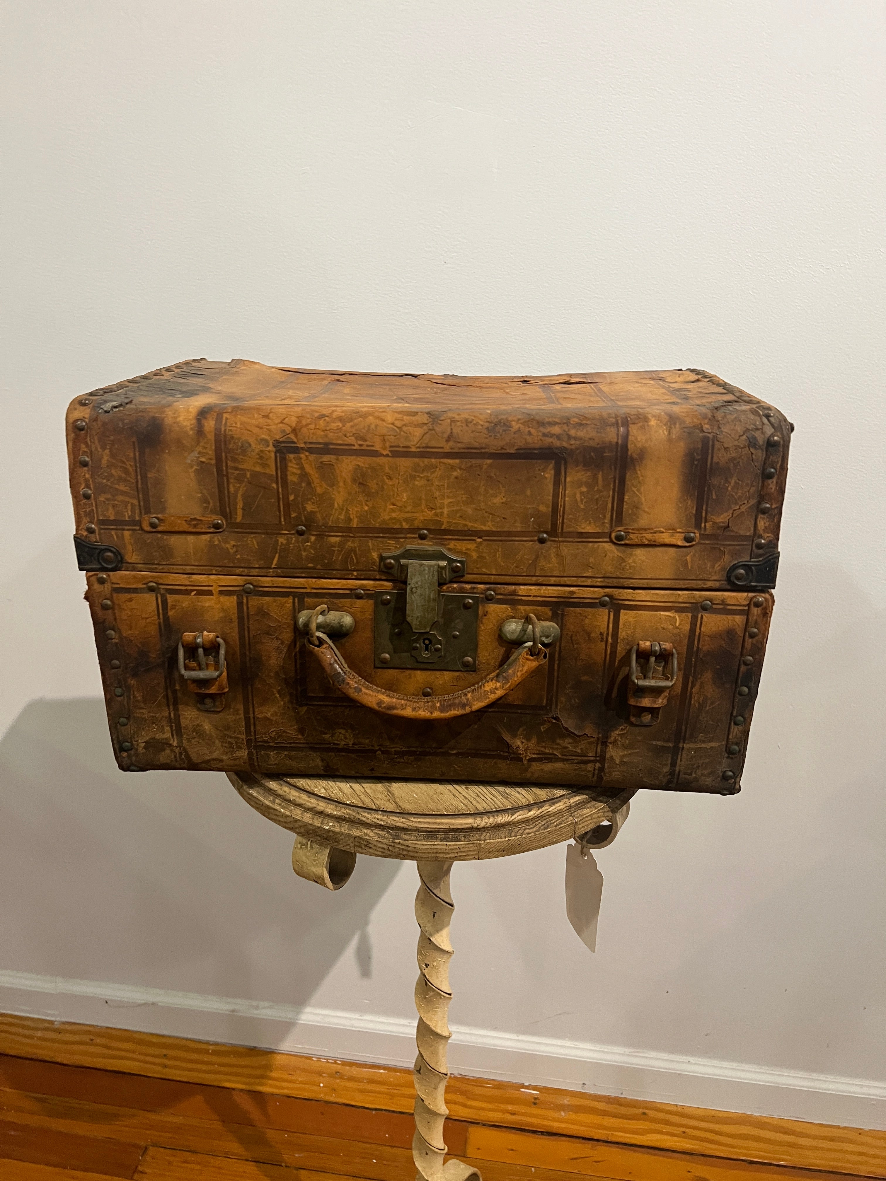 1800's Leather Train Trunk