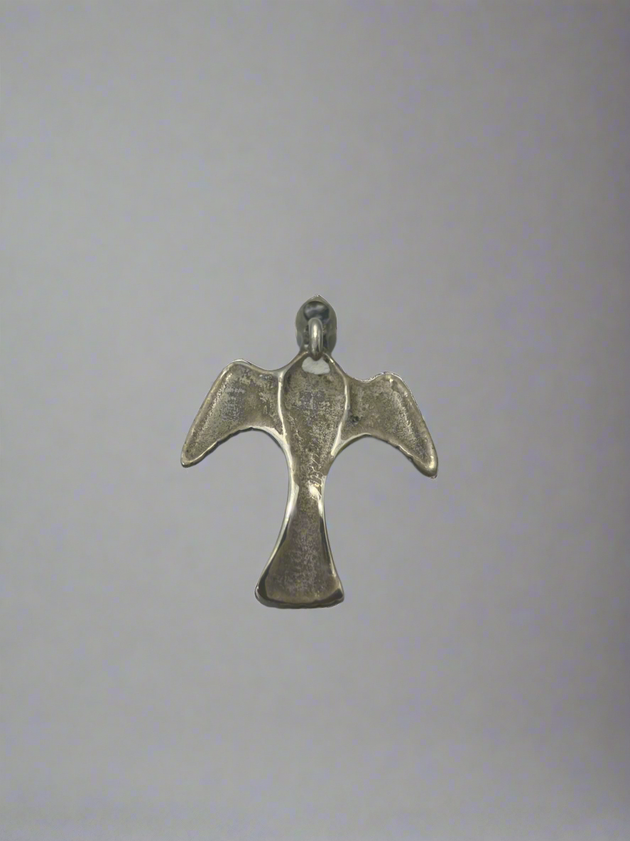 Turquoise Silver Nickel Bird Pendant