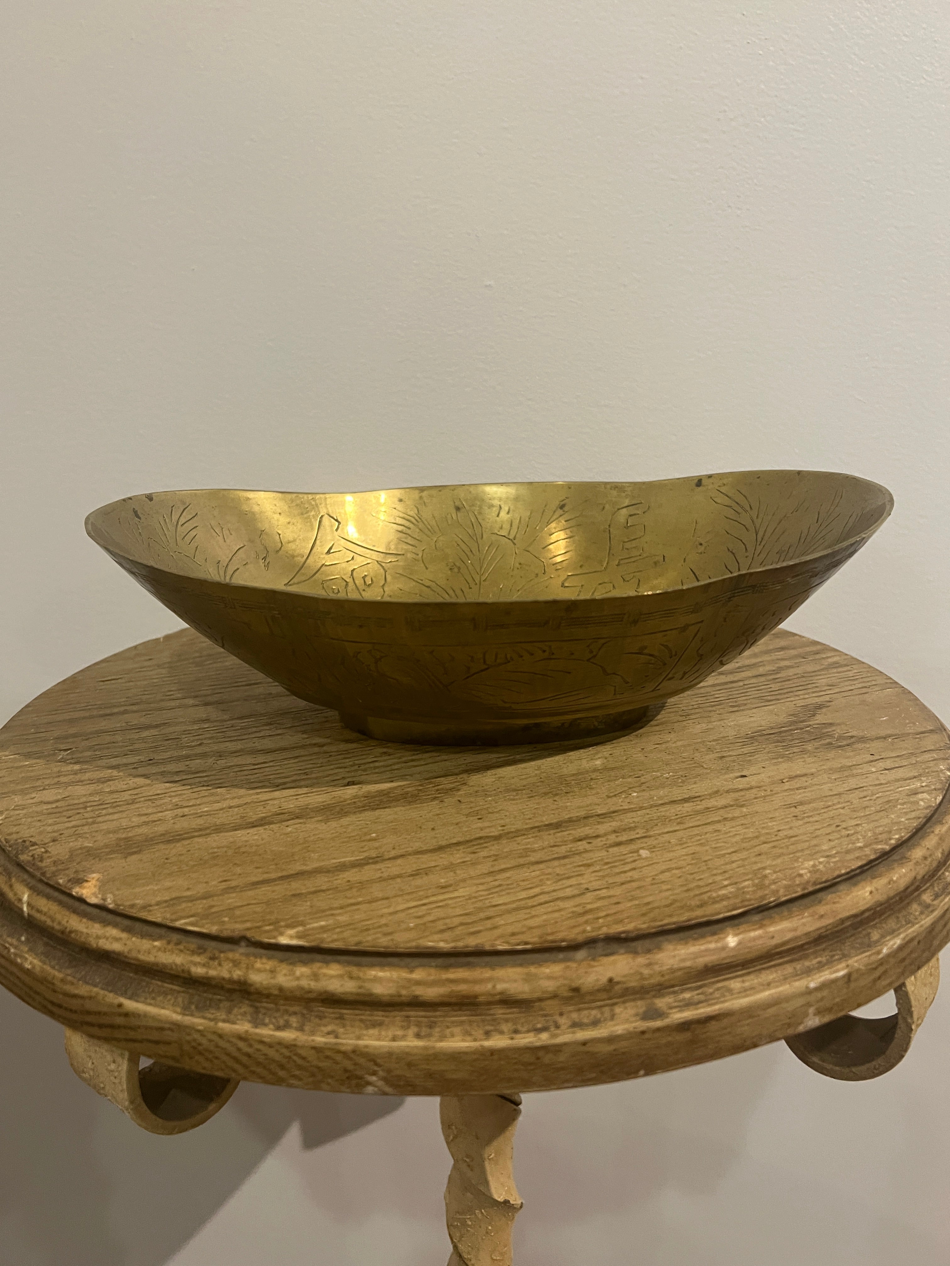 Chinese Etched Brass Bowl
