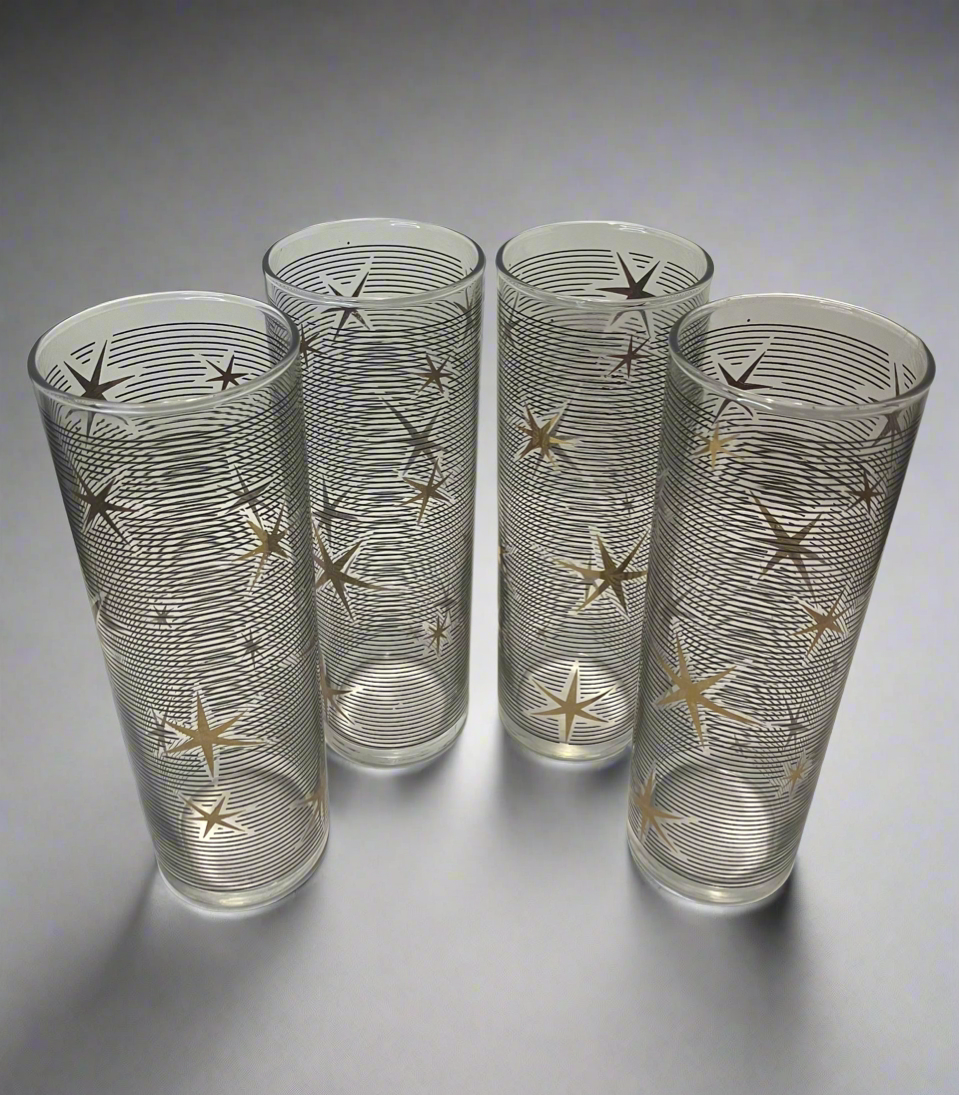 Libby Gold Atomic Tall Tumblers (Set of 4)