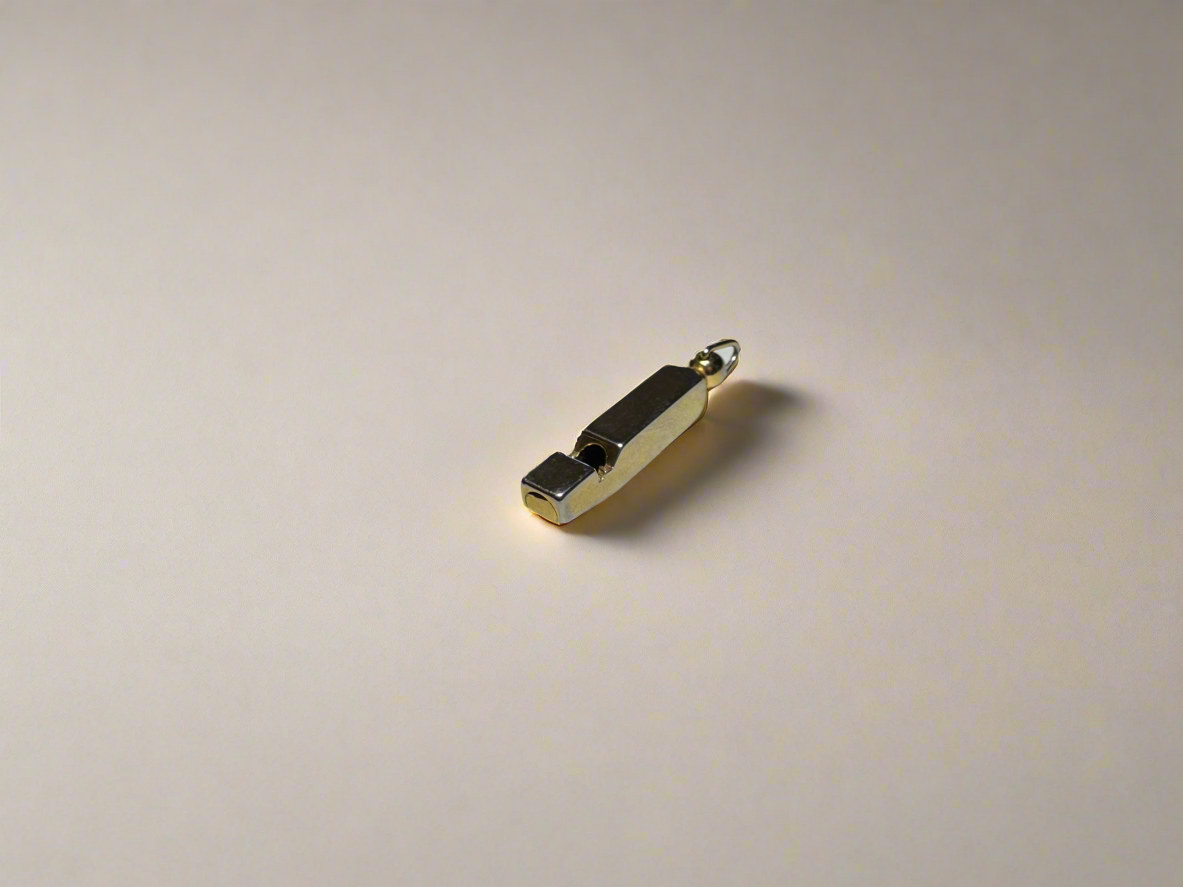 Gold Plated Whistle Pendant
