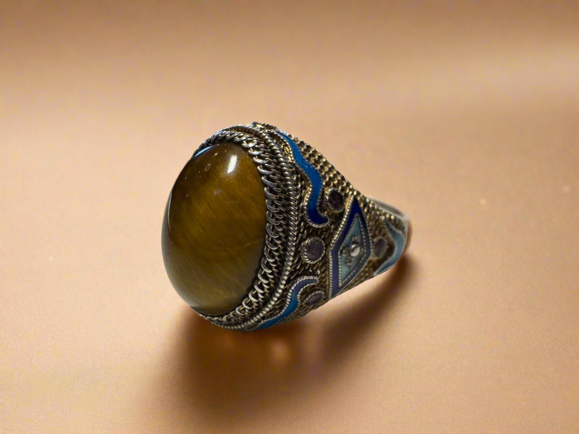 Vintage Filigree Tigers Eye Ring