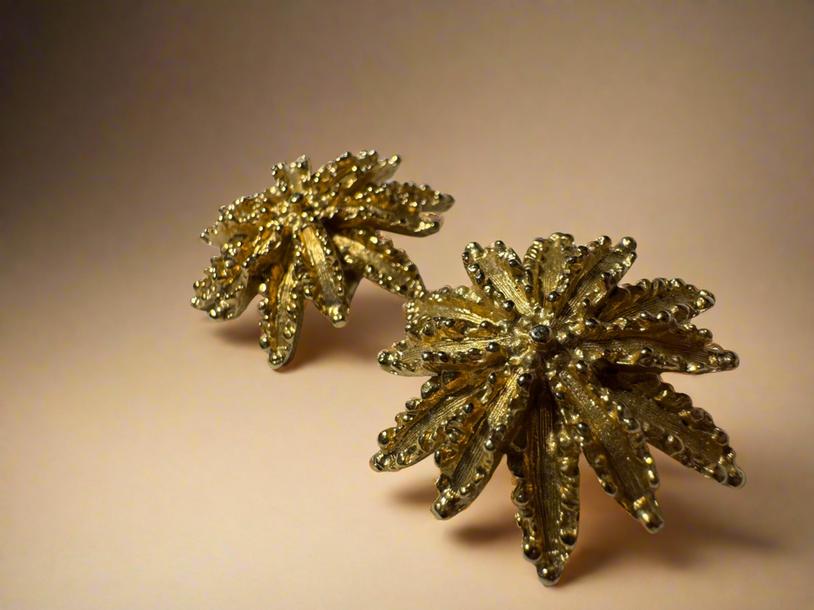 Avon Floral Burst Brooch & Earring set