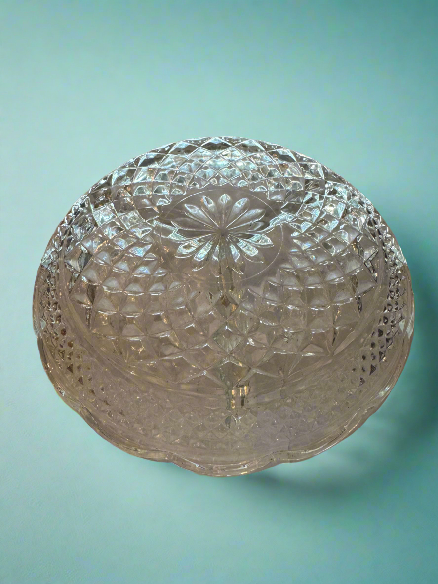 Pressed Glass Divided Serving Dish