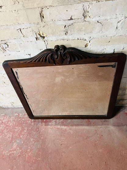 Antique Wood Mirror Carved