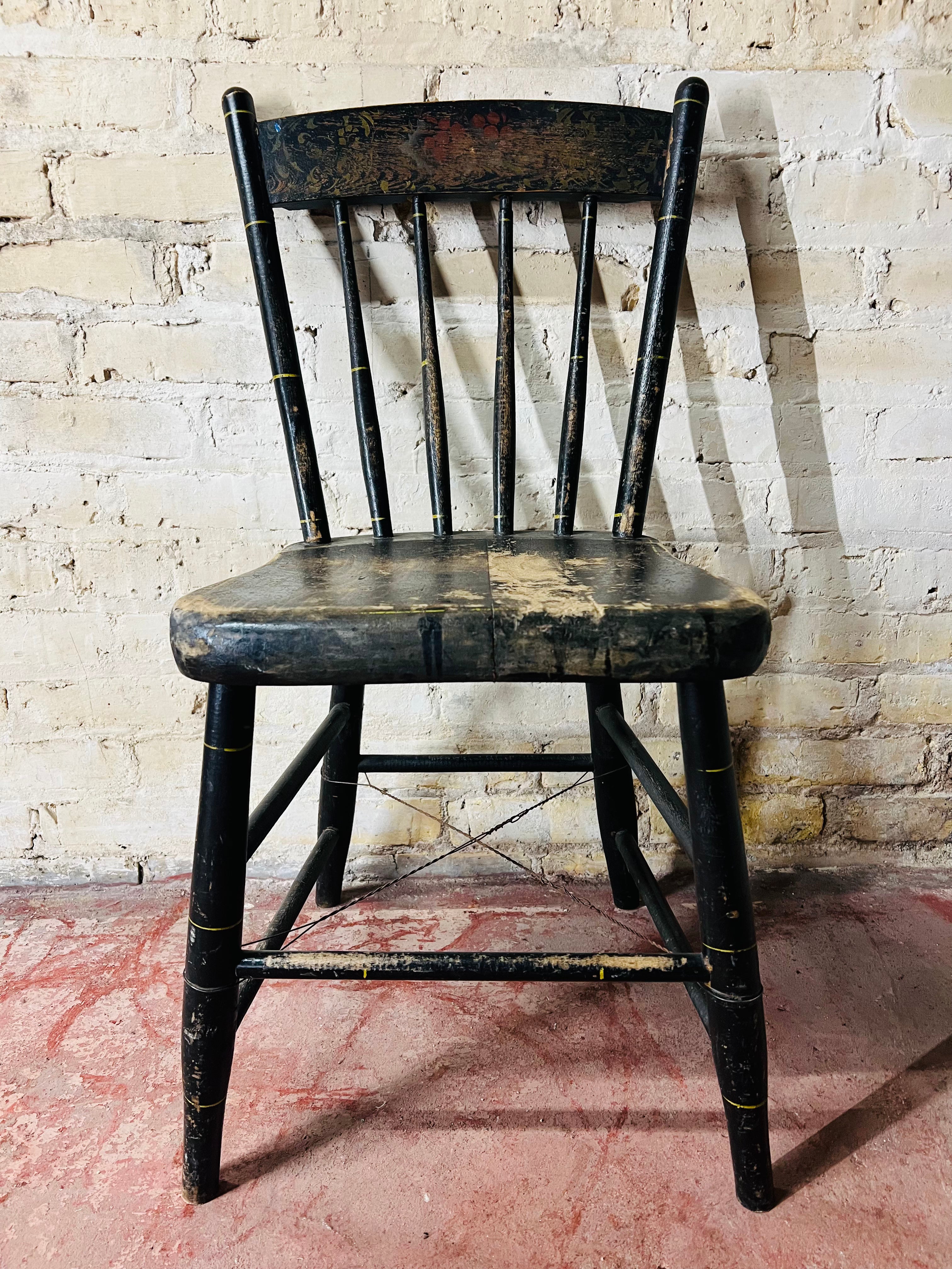 Black Farmhouse Chair - Spindle Back