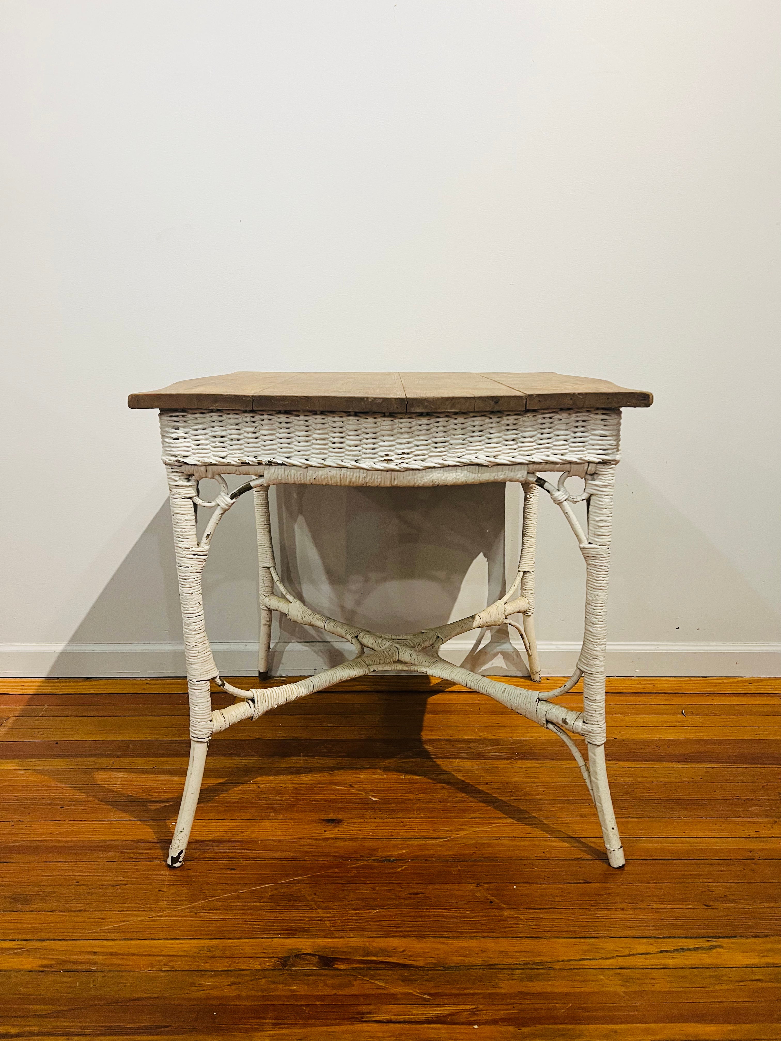 1930s Antique Wicker Table