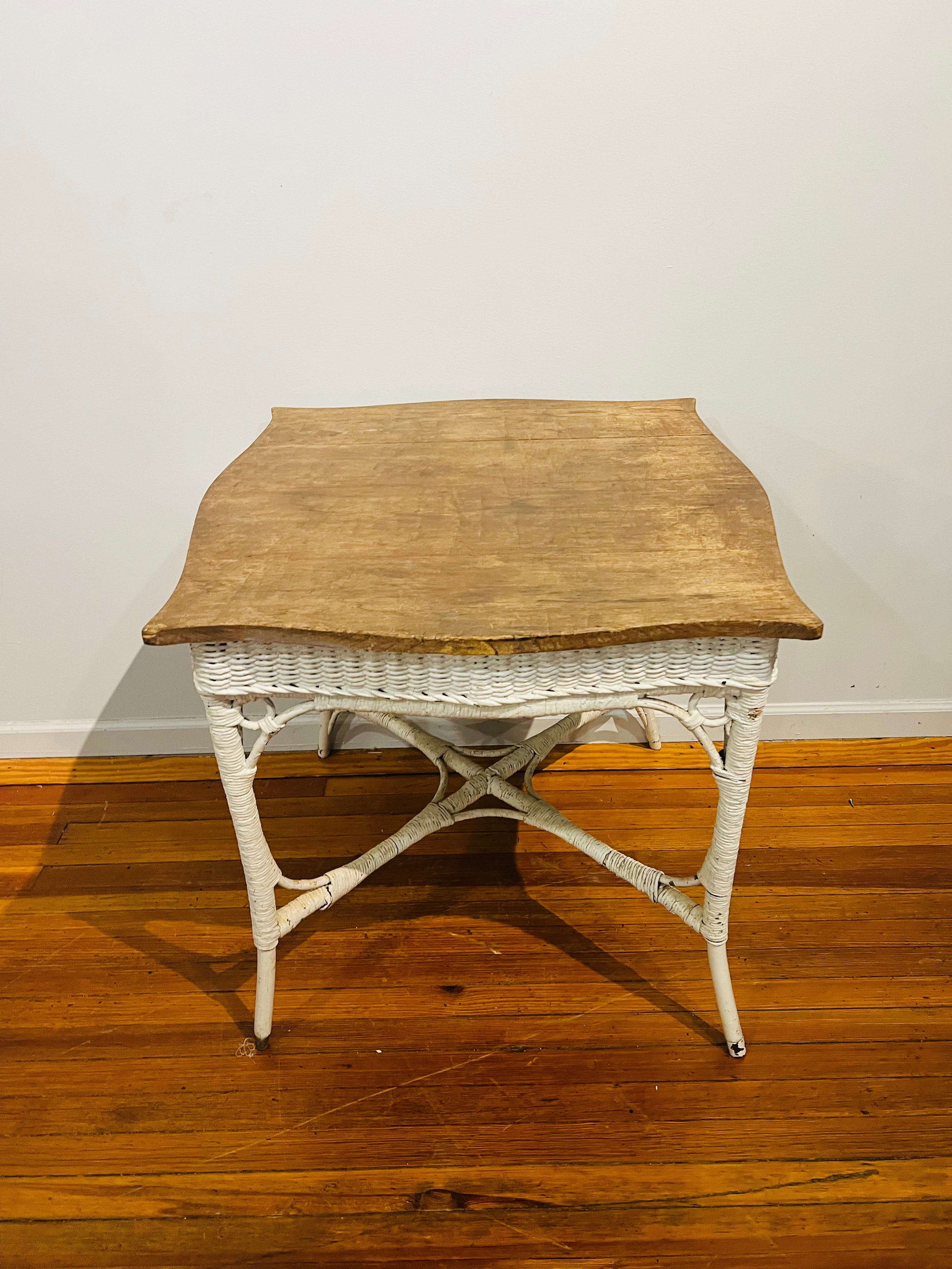 1930s Antique Wicker Table