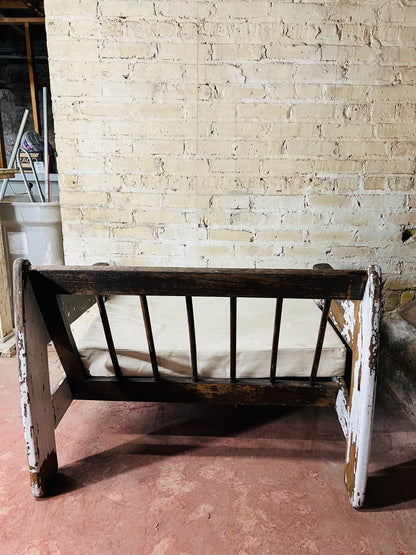 Vintage Rustic Carved Bench/Settee
