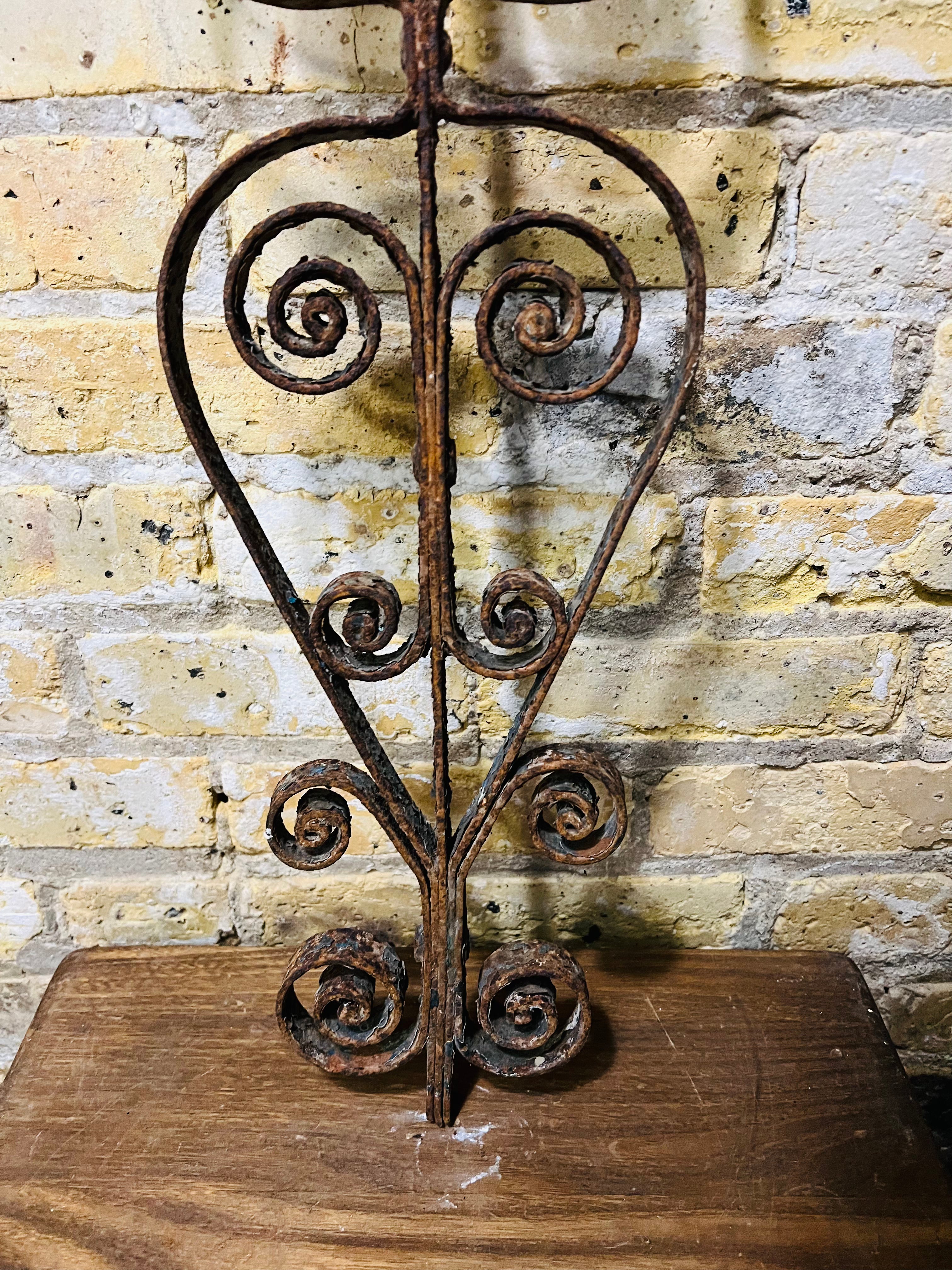 Yard and wall art vintage steel French Iron Scroll.