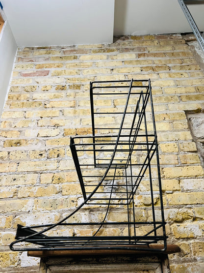 Vintage countertop wire product display rack.
