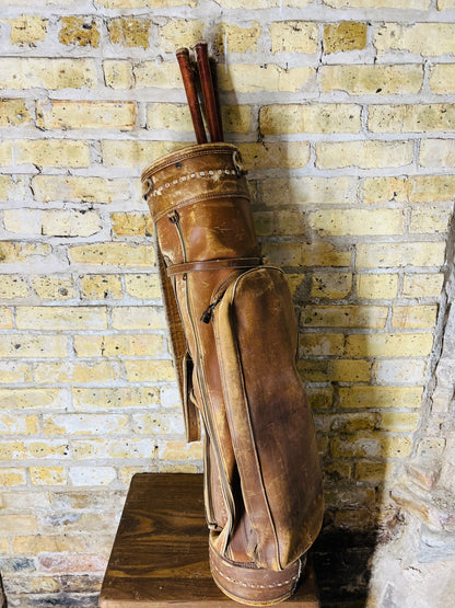 Vintage Leather Golf Bag