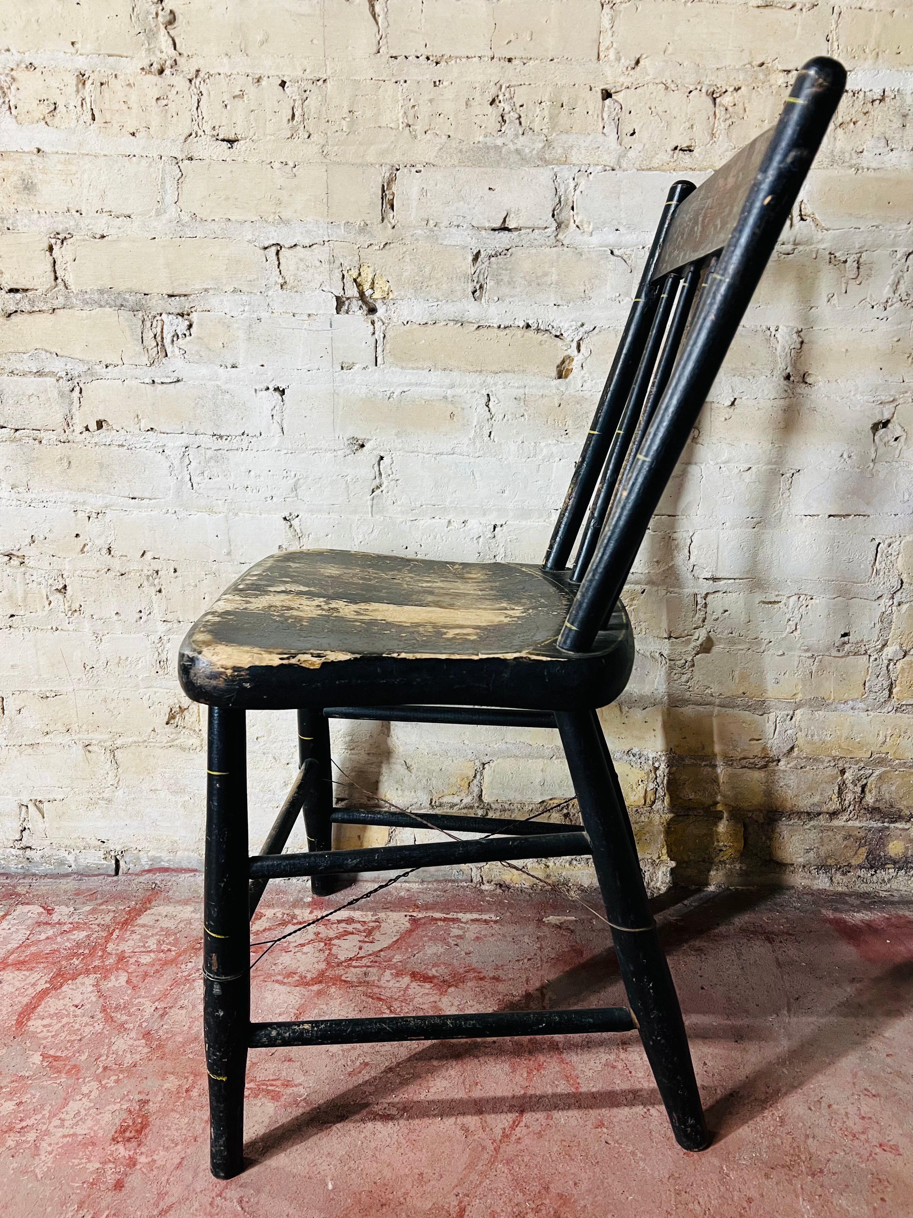 Black Farmhouse Chair - Spindle Back