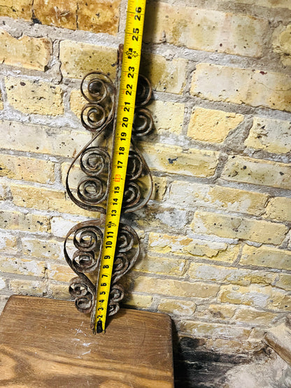 Yard and wall art vintage steel French Iron Scroll.