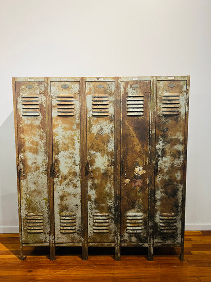 Vintage steel upright lockers