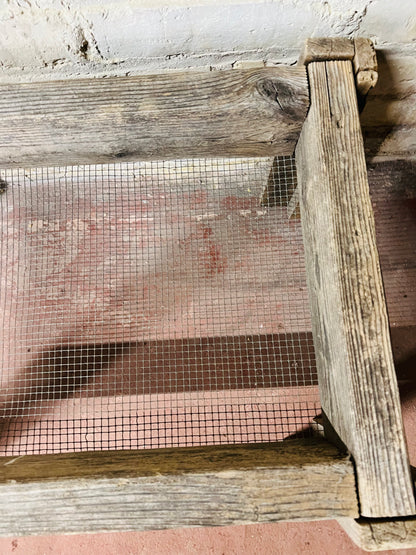 Vintage Wood Wire Mesh Sieve