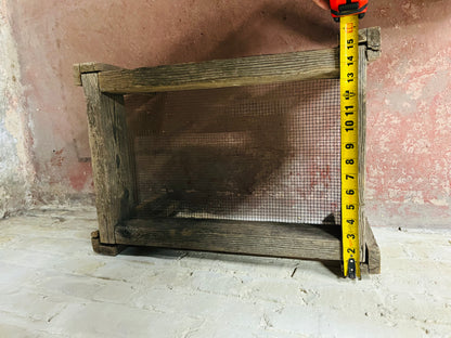 Vintage Wood Wire Mesh Sieve