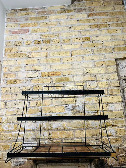 Vintage countertop wire product display rack.