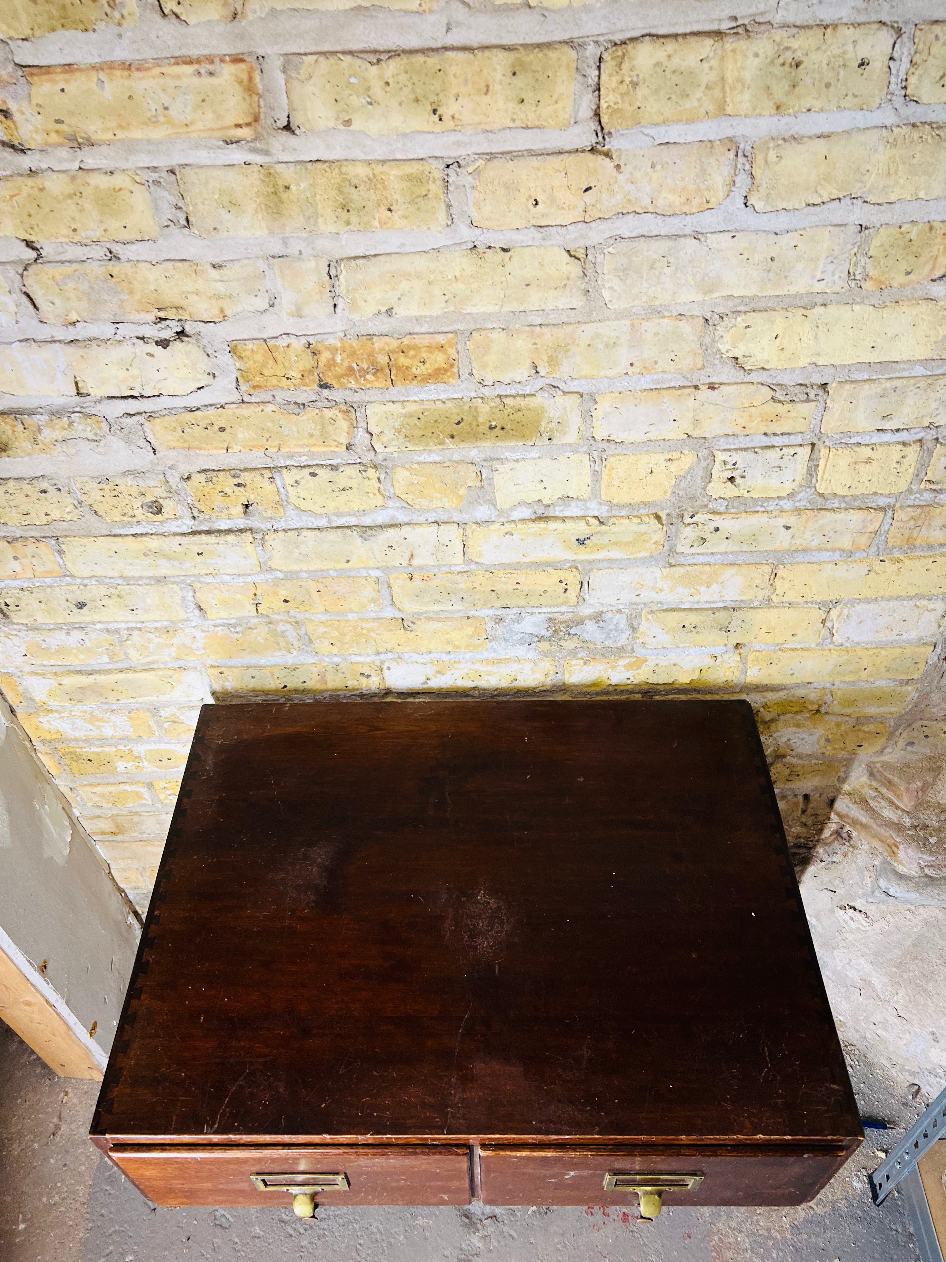 Vintage Antique wagemaker 2 Drawer Card Catalog Cabinet