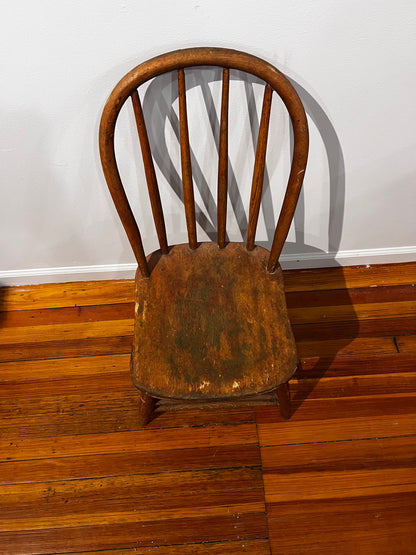 Spindle back farmhouse wooden chair