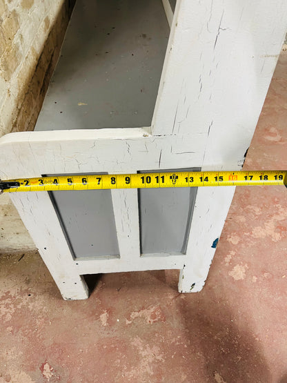 Vintage wooden Diner Bench With Coat Hooks.