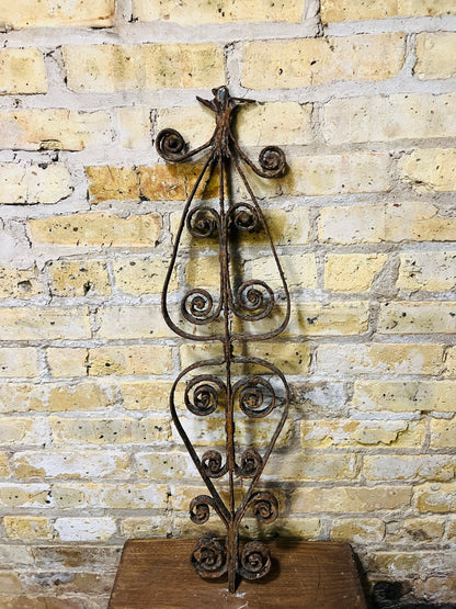 Yard and wall art vintage steel French Iron Scroll.