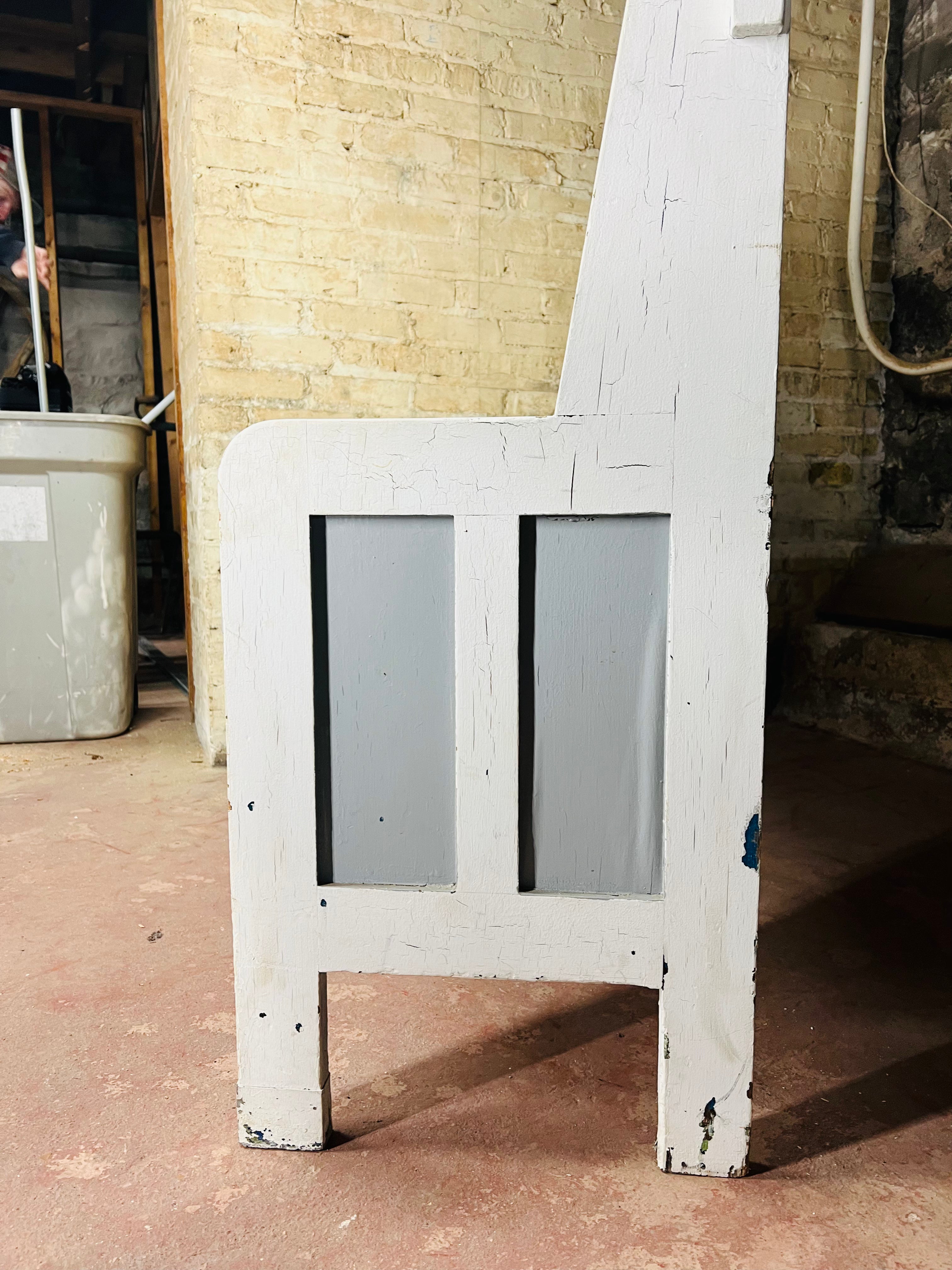 Vintage wooden Diner Bench With Coat Hooks.