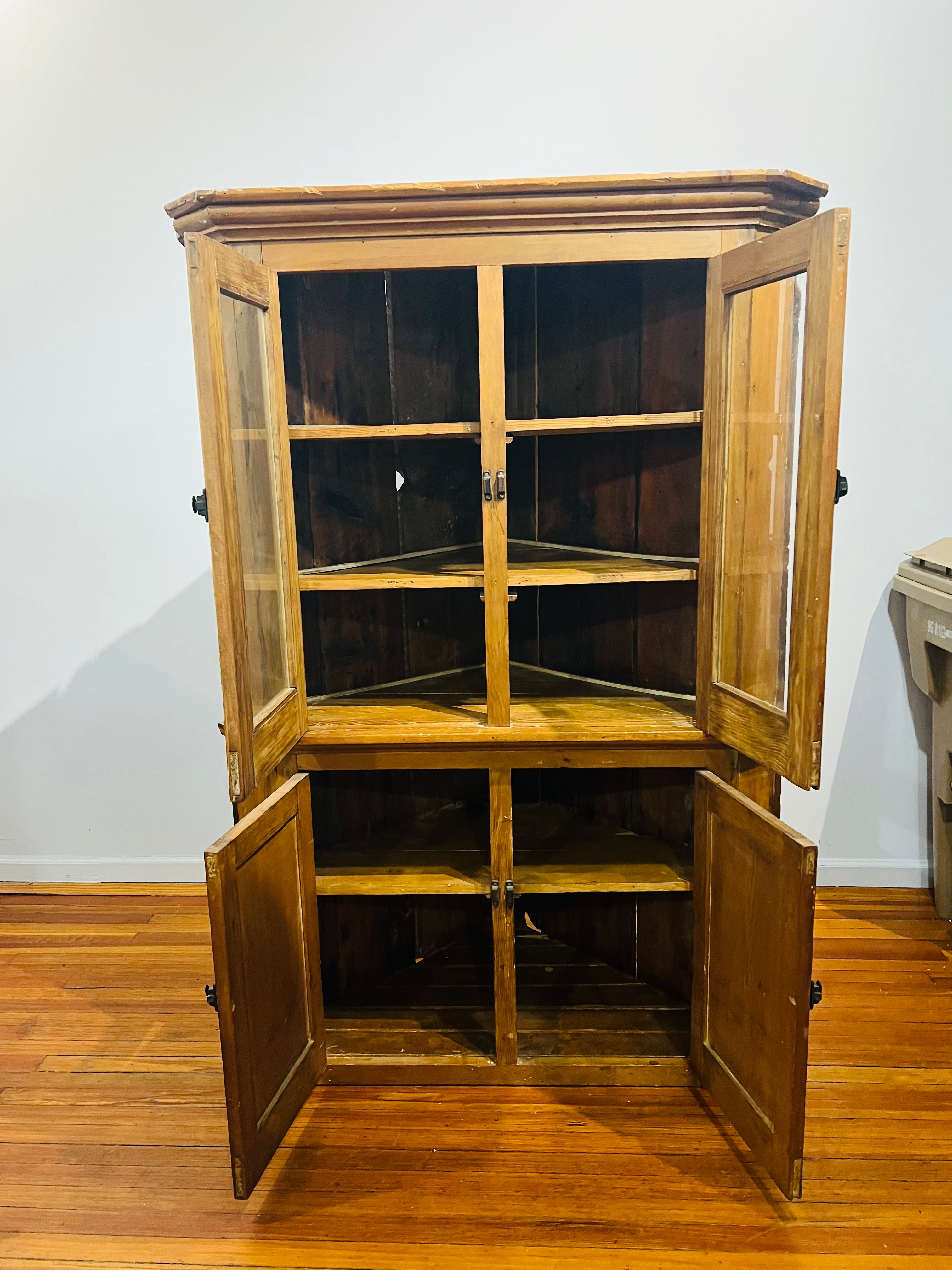 Vintage Corner Wooden Hutch