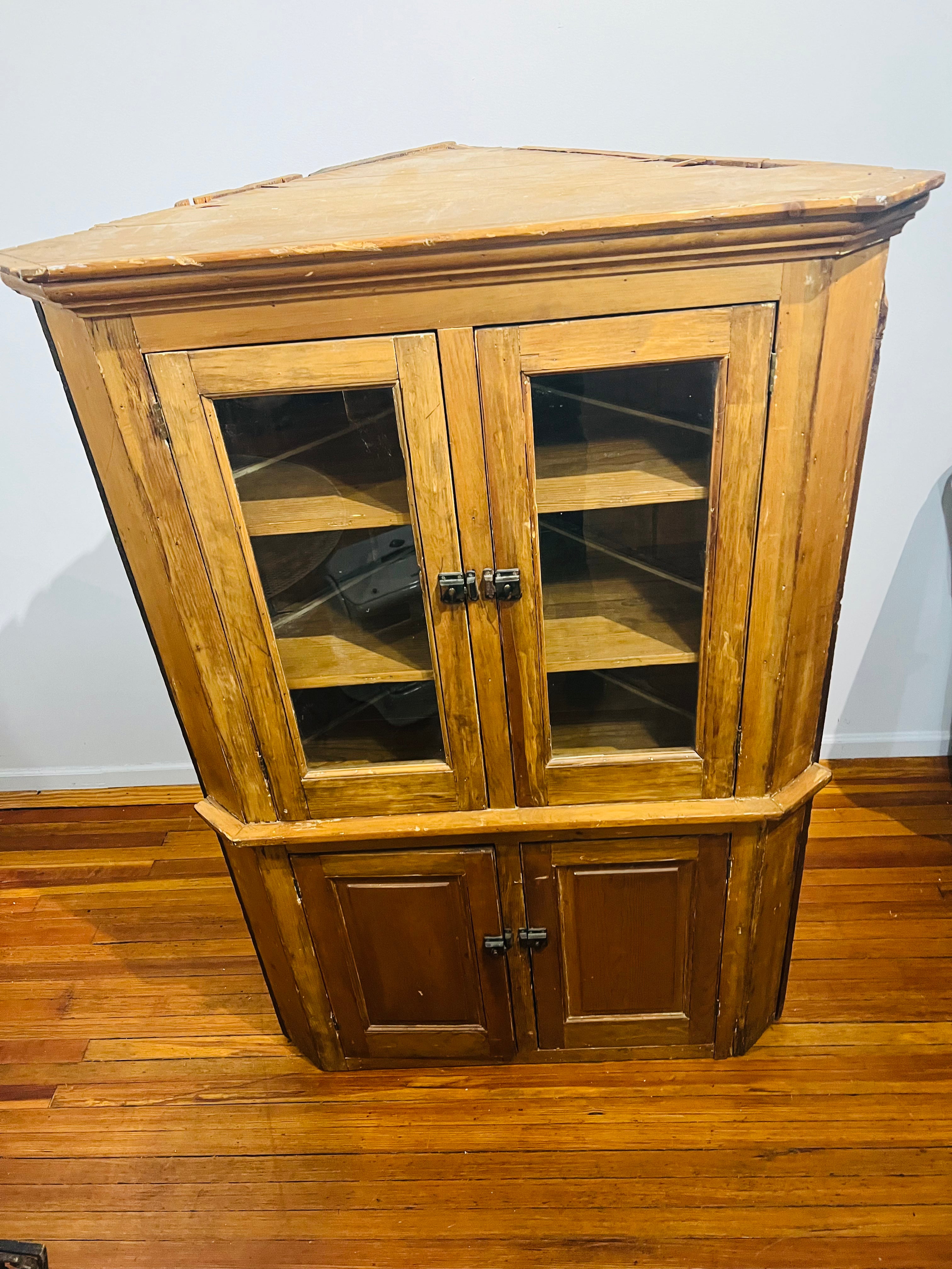 Vintage Corner Wooden Hutch