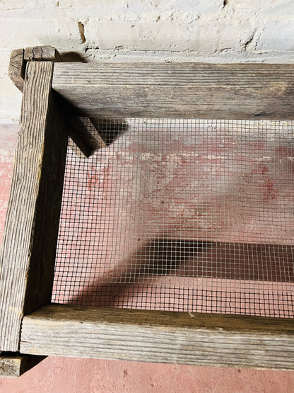 Vintage Wood Wire Mesh Sieve