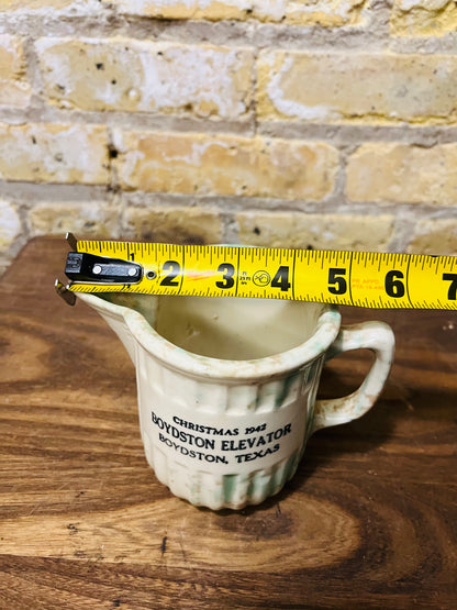 Boydson elevator Coffee creamer cup Boydston, Texas 1942