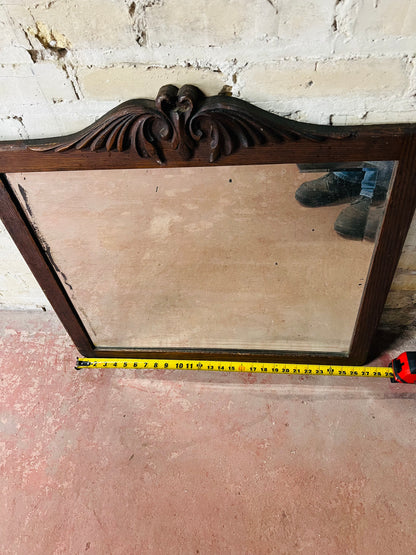 Antique Wood Mirror Carved