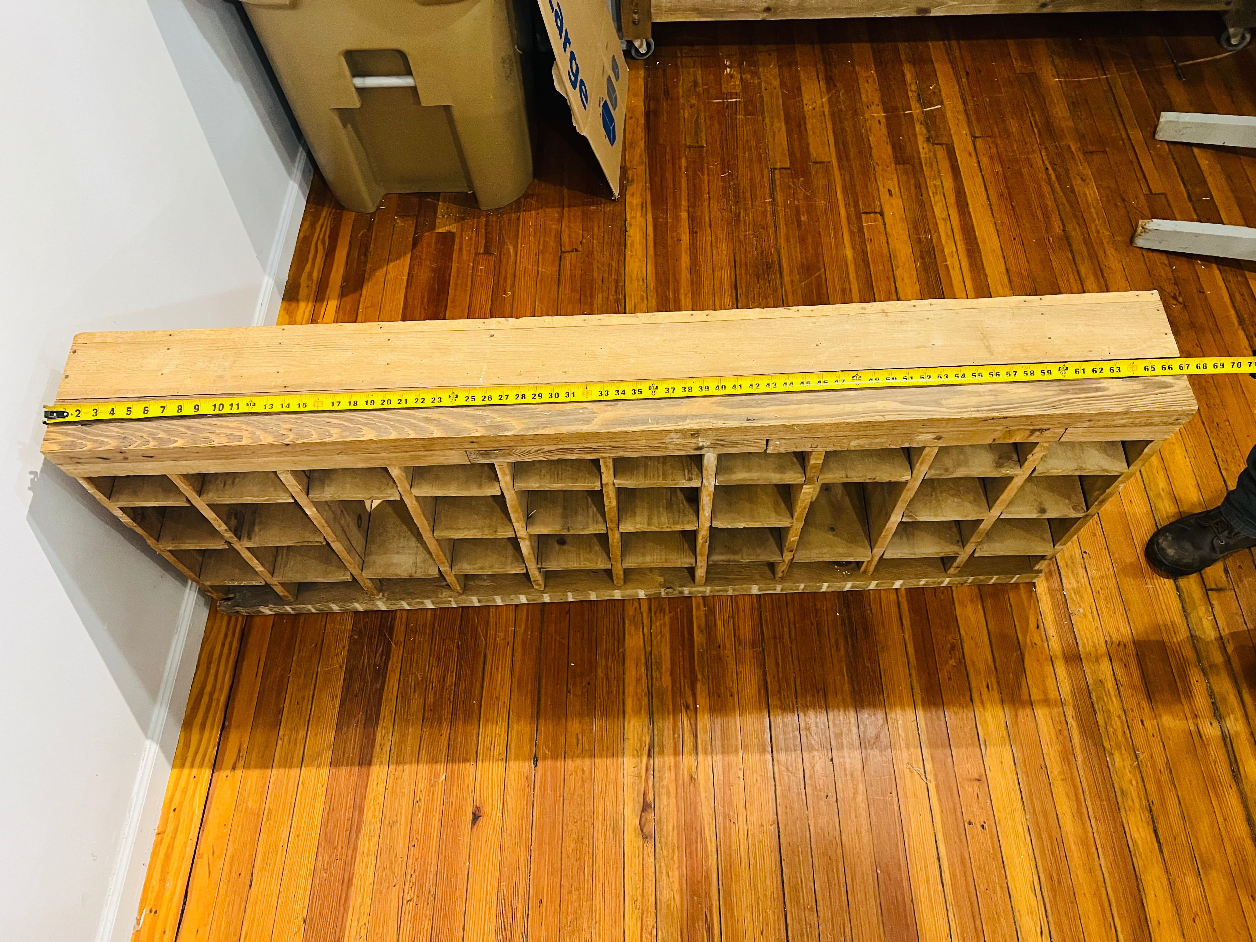 Vintage wooden storage or display shelving display unit