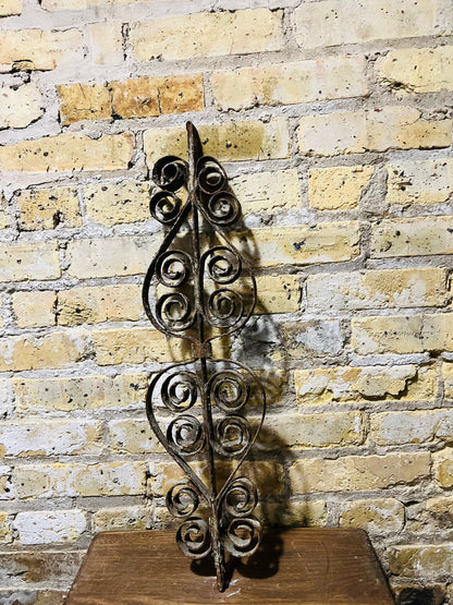 Yard and wall art vintage steel French Iron Scroll.