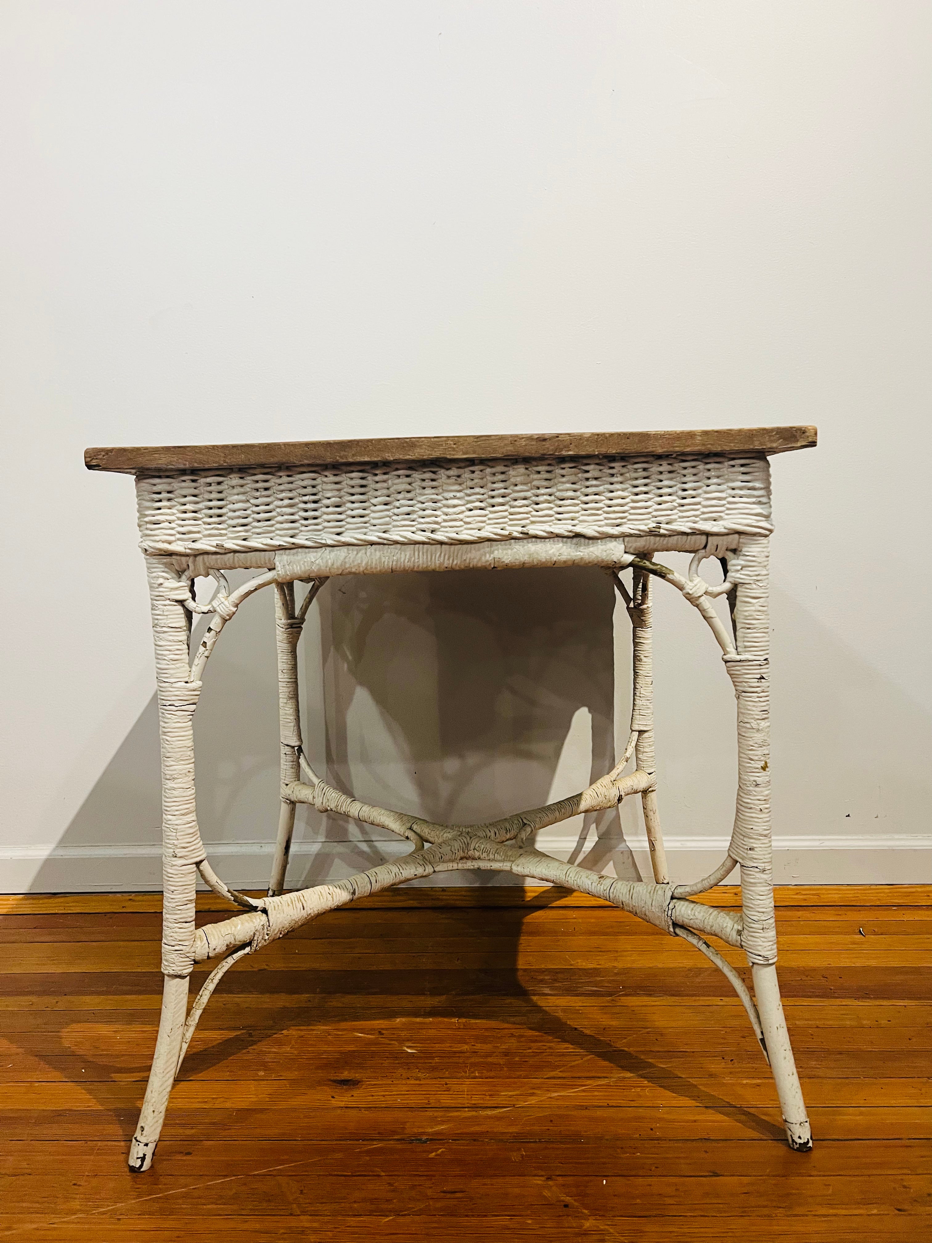 1930s Antique Wicker Table