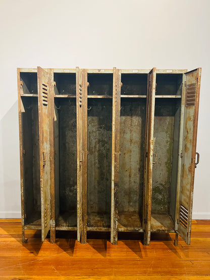 Vintage steel upright lockers