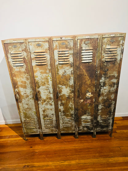 Vintage steel upright lockers