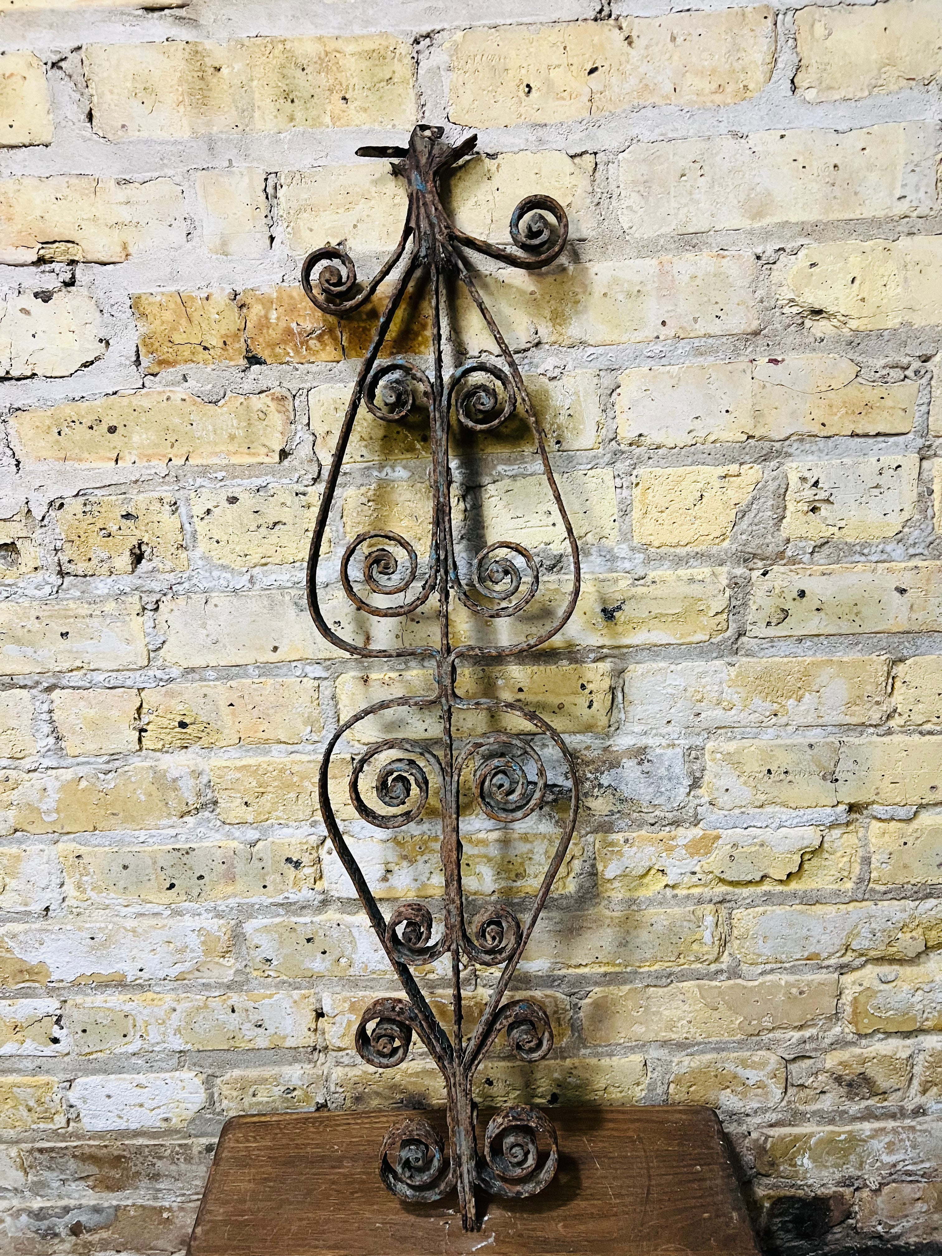 Yard and wall art vintage steel French Iron Scroll.