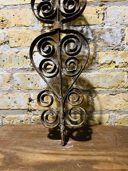 Yard and wall art vintage steel French Iron Scroll.