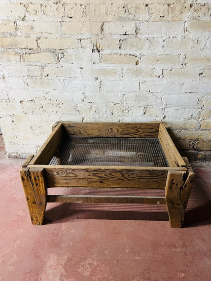 Vintage Wood and Wire Mesh Flour Grain Sieve