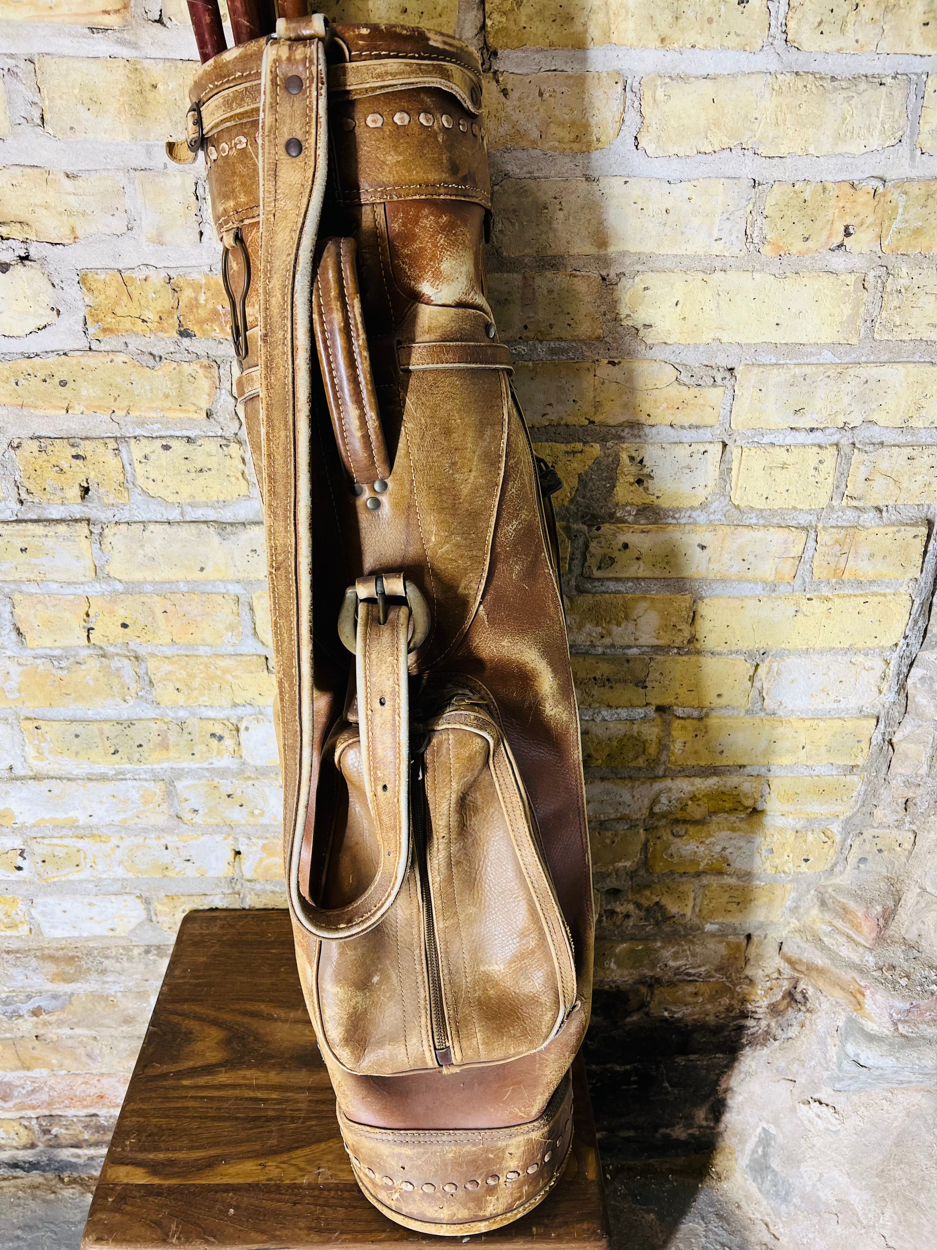 Vintage Leather Golf Bag