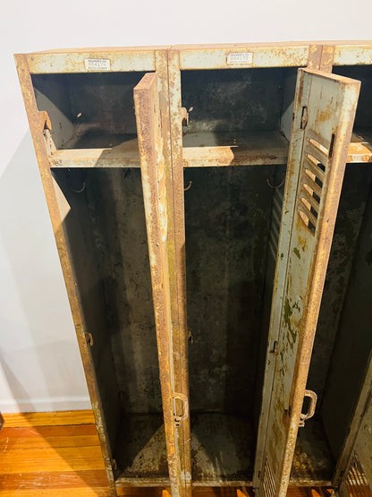 Vintage steel upright lockers