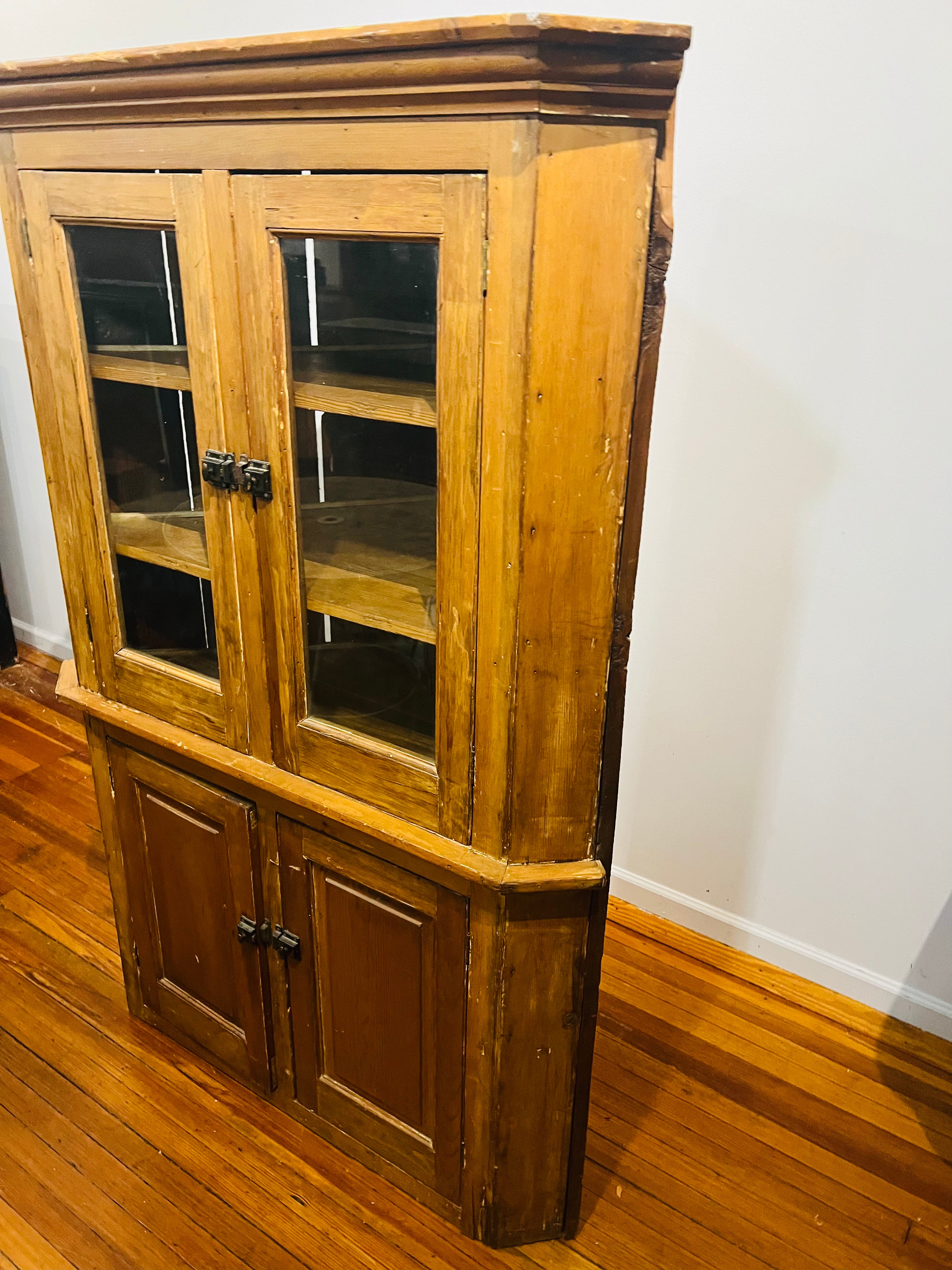 Vintage Corner Wooden Hutch