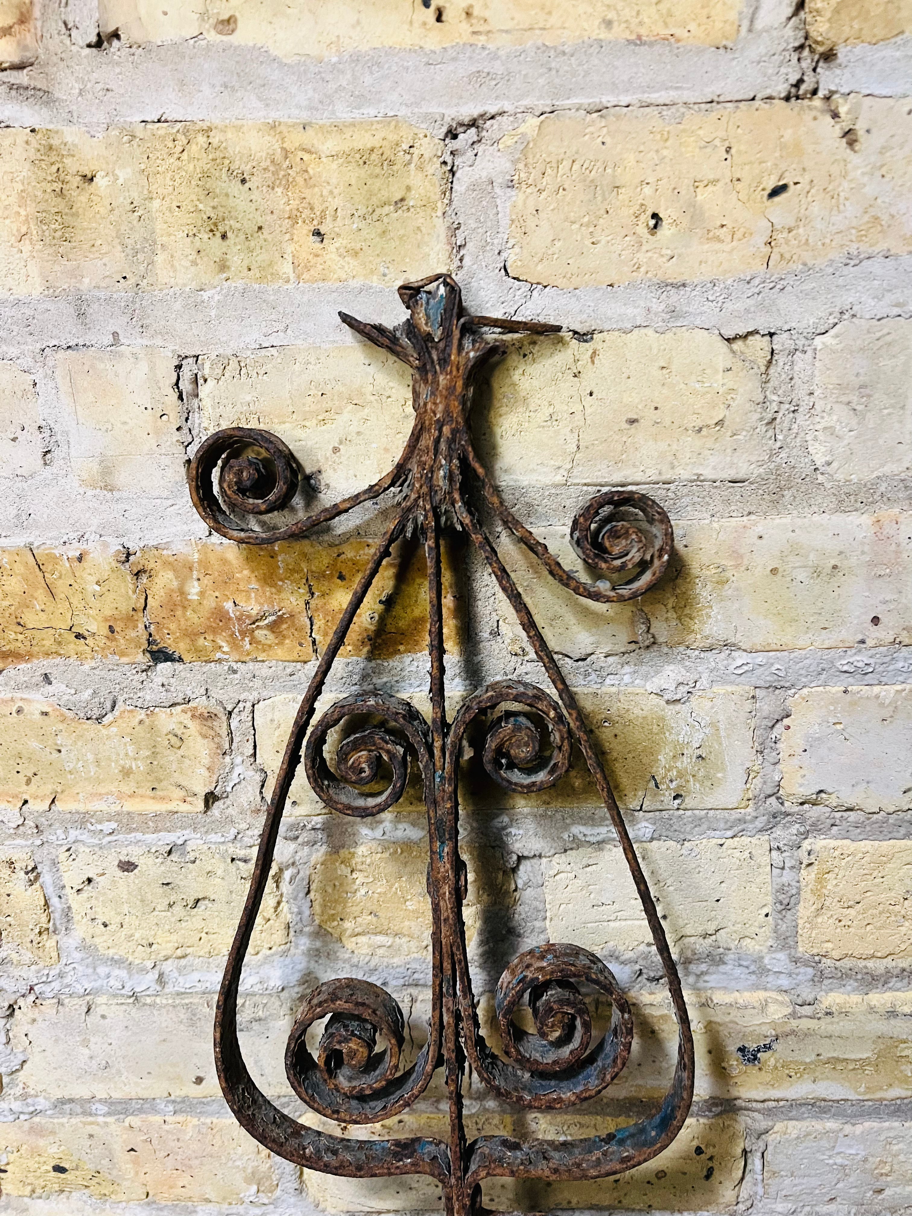 Yard and wall art vintage steel French Iron Scroll.