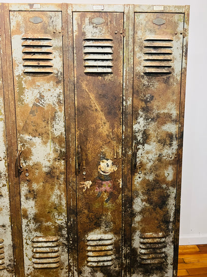 Vintage steel upright lockers