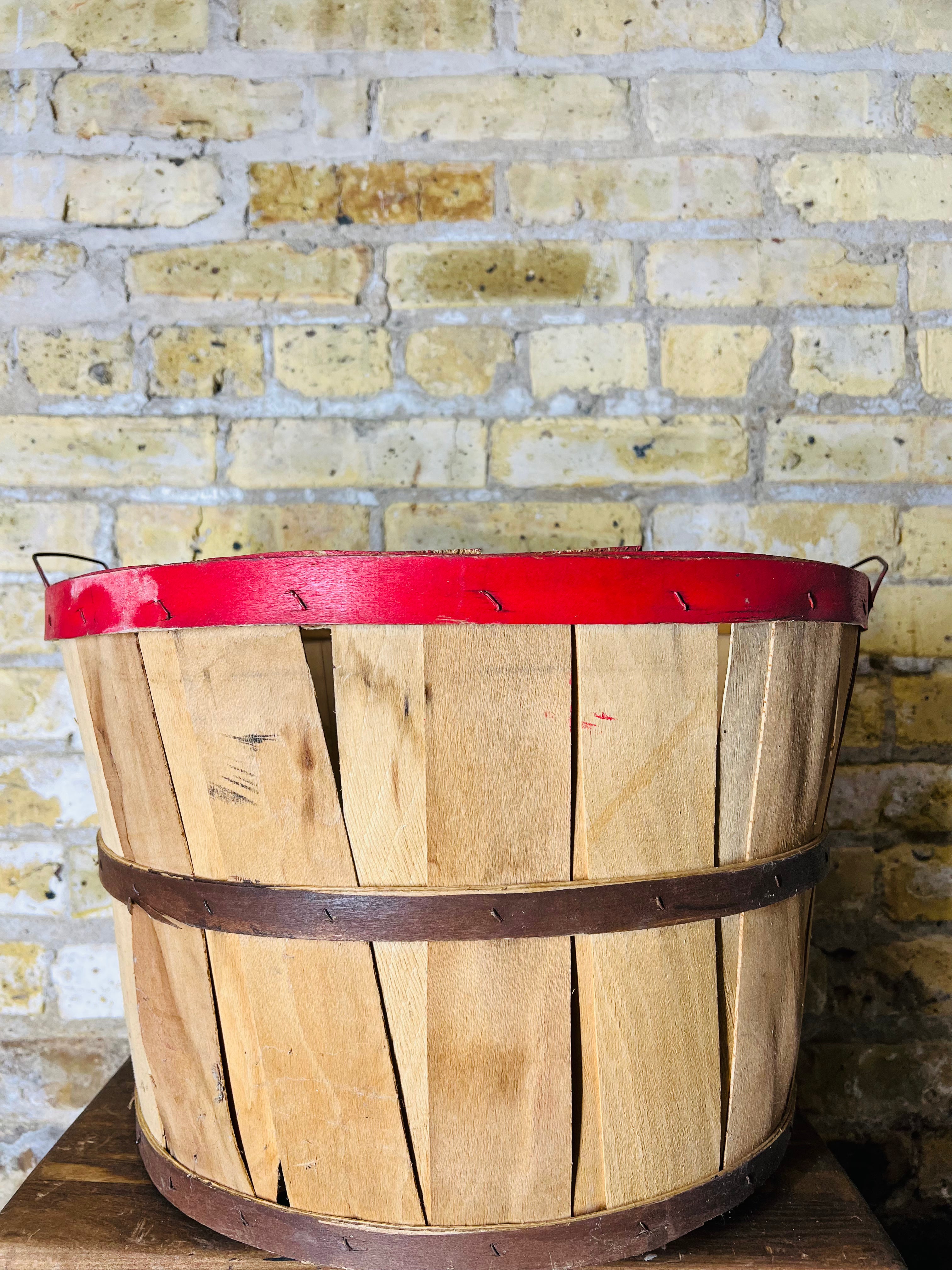 Vintage Wooden Apple Orchard Bushel