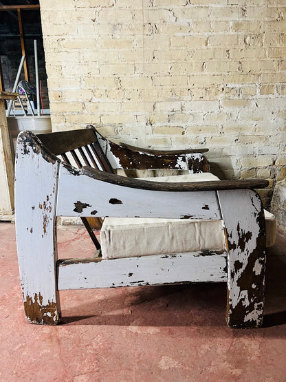 Vintage Rustic Carved Bench/Settee